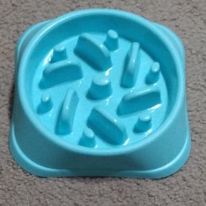 pet food puzzle bowl blue dog m slow feeder noyal